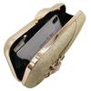 Boutique De FGG Elegante Damen Gold Glitzer Abendtaschen Strasssteine Blumenapplikationen Braut Clutch Handtaschen Hochzeitsfeier Taschen