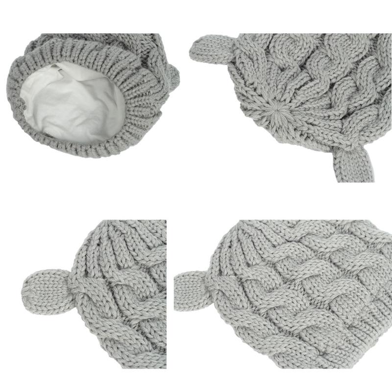 Baby Hat and Mittens Set Kids Knitted Beanie Cap Winter Warm Pompom Hats Gloves
