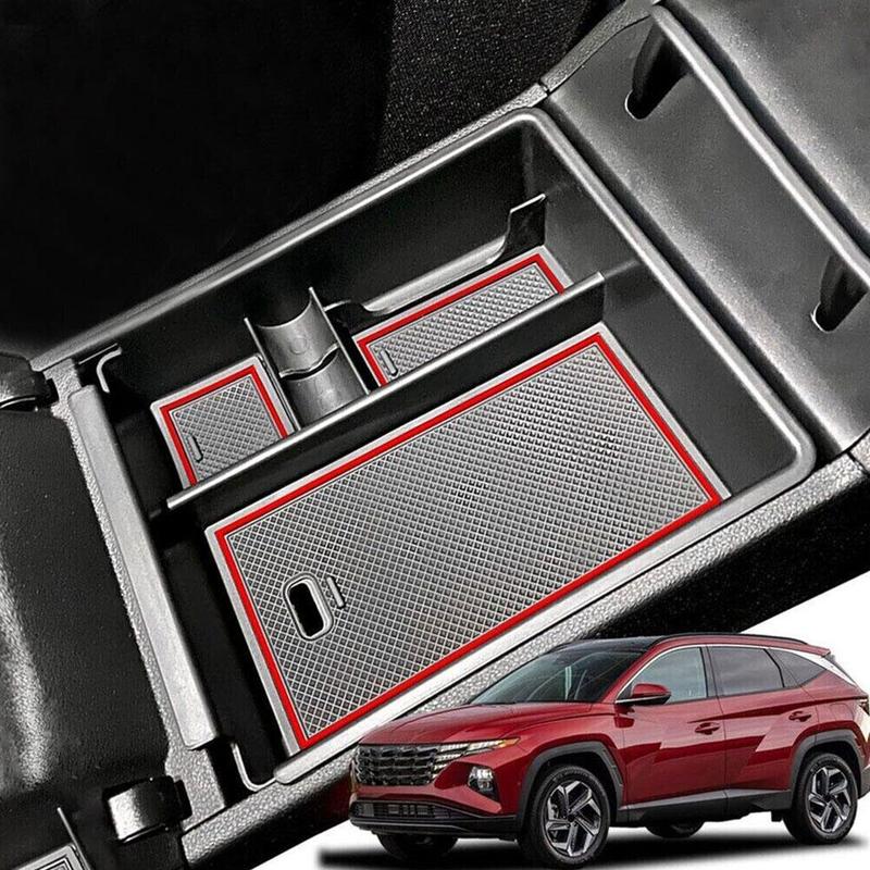 Center Console Organizer Tray For Hyundai Tucson 2022 Car Central Armrest ABS Secondary Storage Box Car Accessories