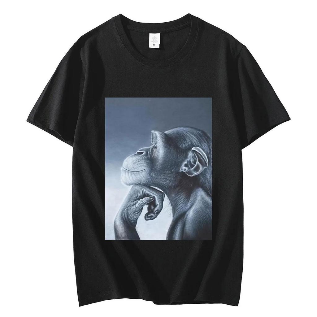 Funny Rage Bait Monkey Meme Tshirts Fashion Vintage Short Sleeve Tshirt Men Women Clothing Summer High Quality T Shirts