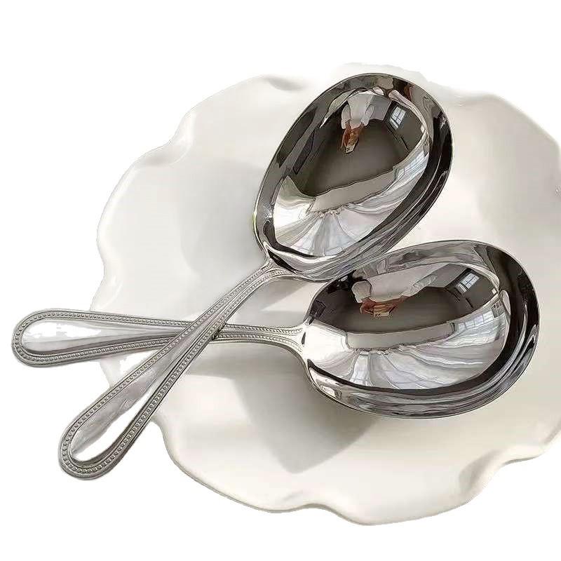 Hot Sale Stainless Steel Ladles For Serving Soup Rice Serving Spoon Drain Hole Heat Insulated Handle Kitchen For Daily Use