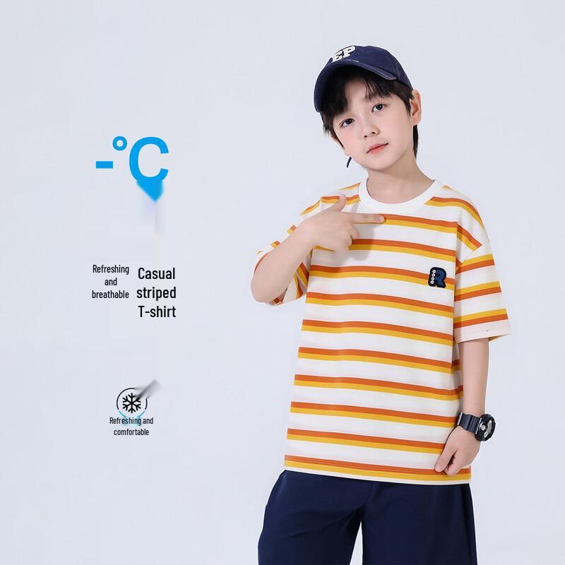 Boys Striped Casual Short-Sleeve T-Shirt 140