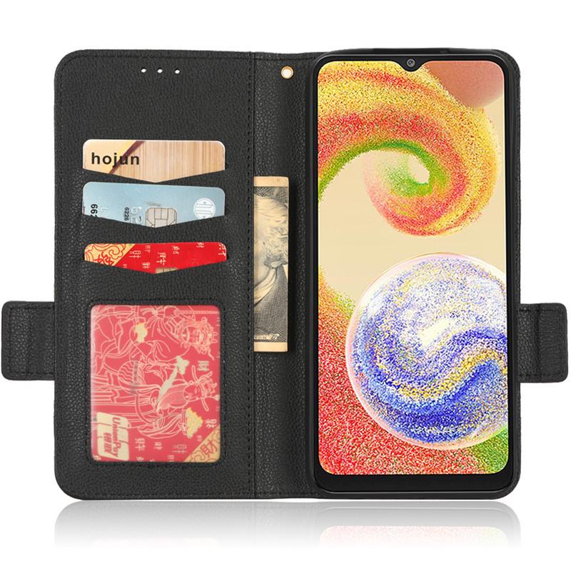 Compatible Leather Flip Case with Card Holder for Samsung Galaxy A04 4G & M13 5G - Lychee Pattern