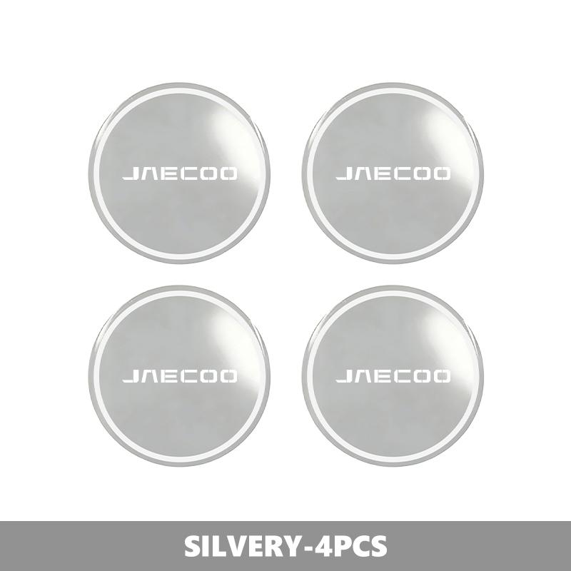 4pcs Car Aluminum Alloy Wheel Center Cap Badge Tire Hub Stickers For JAECOO J7 PHEV J8 2WD AWD