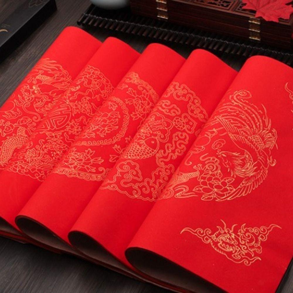 Phoenix Good Luck Chinese Rice Paper New Year Red Xuan Paper Home Decoration Calligraphy Paper