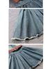 2025 Summer Plus Size Retro Denim Waist-Cinching Slip Dress for Women