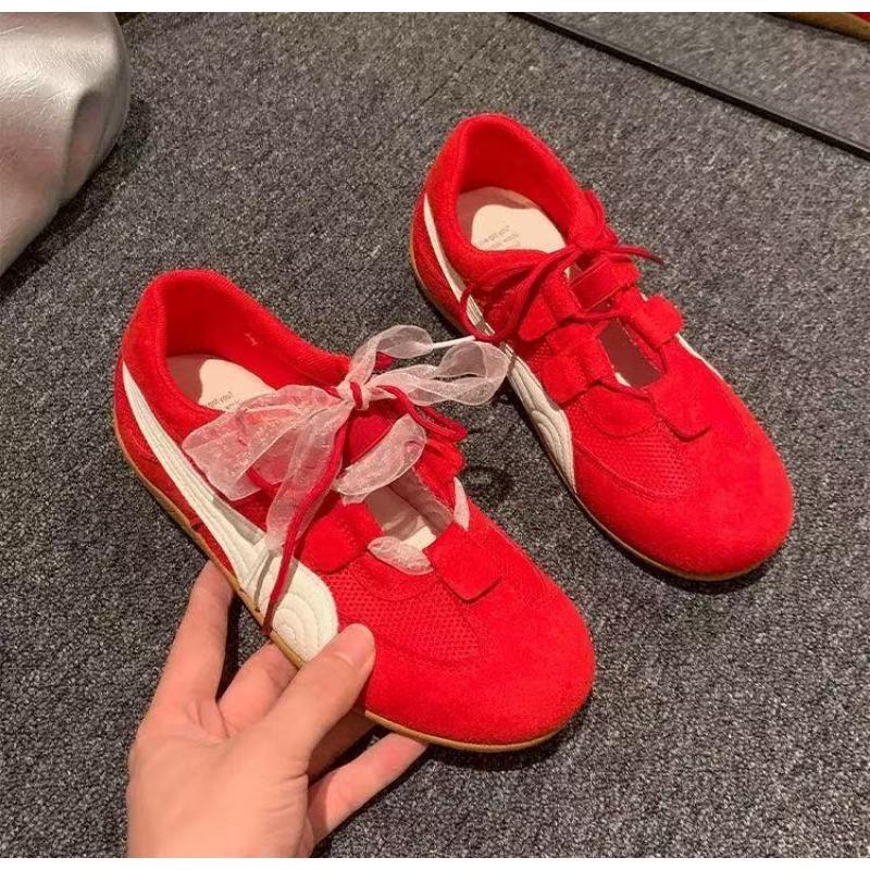 

Summer new breathable mesh casual retro low-top wear-resistant board shoes dopamine women 35 красный