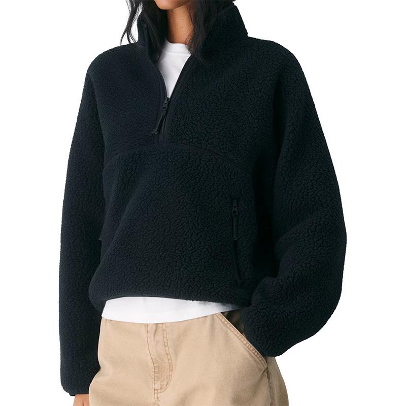 Women's Velvet Fluffy Hoodie: European American Autumn/Winter Style, Solid Color, Fashionable, Versatile Casual Top