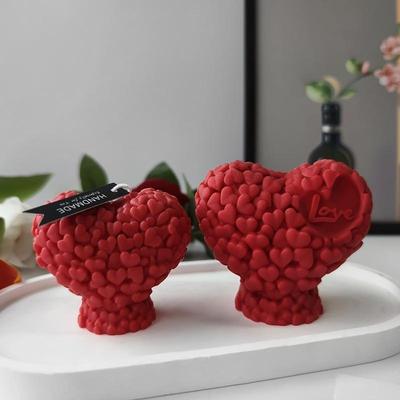 Heart-shaped Rose Handmade Silicone Candle Molds Love Chocolate Cake Fudge Making DIY Soap Gypsum Resin Crafts Molds Accessories