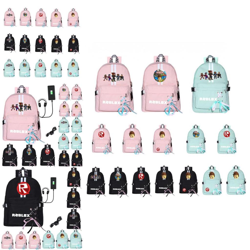 Roblox Print Backpack With Usb Charging Port And Large Capacity For Students And Travel