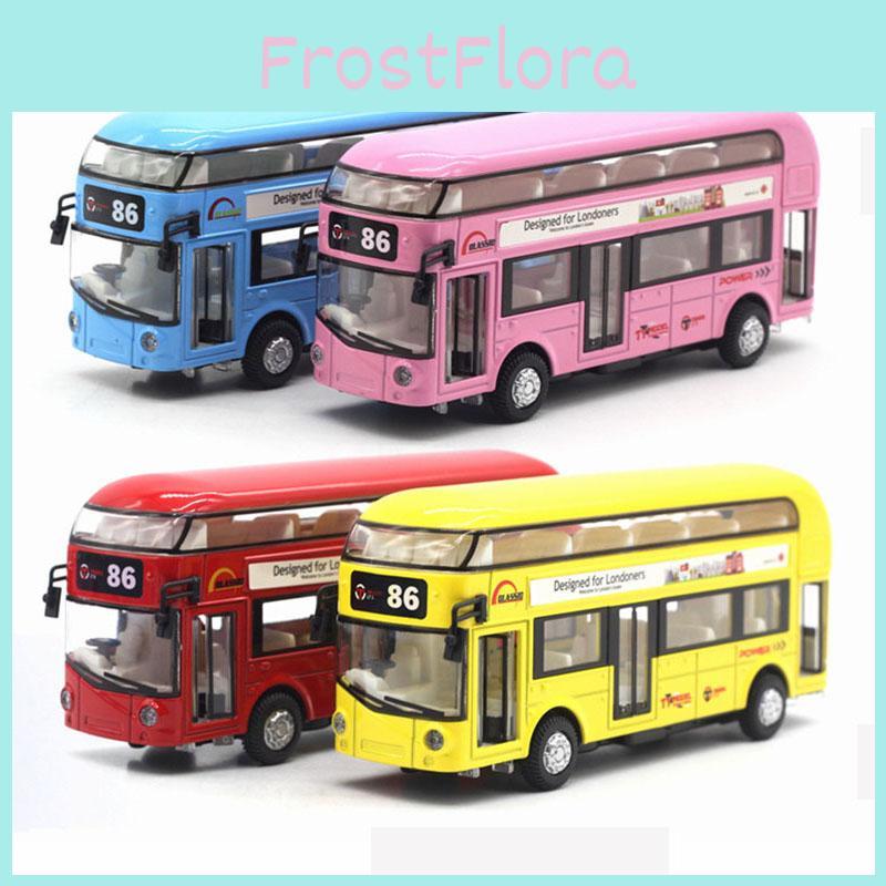Premium Quality Double-decker Tour London City Bus Pull Back Car Kid Toy With Sound And Light
