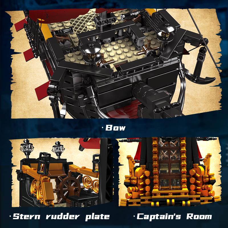 MOULD KING 13109 Creative Gifts for Kids Pirates Ship Building Blocks MOC Bricks Red Ship Model Kits To Build Educational Toys