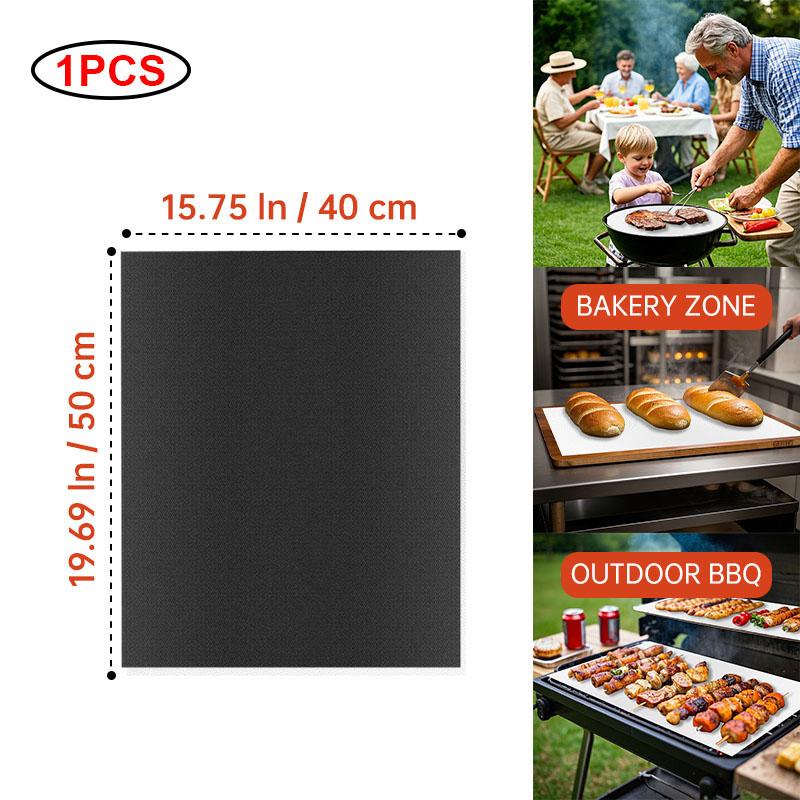 60*40cm Non-stick BBQ Grill Mat Baking Mat Barbecue Tool Cooking Grilling Sheet Heat Resistance Easily Cleaned Kitchen BBQ Tool