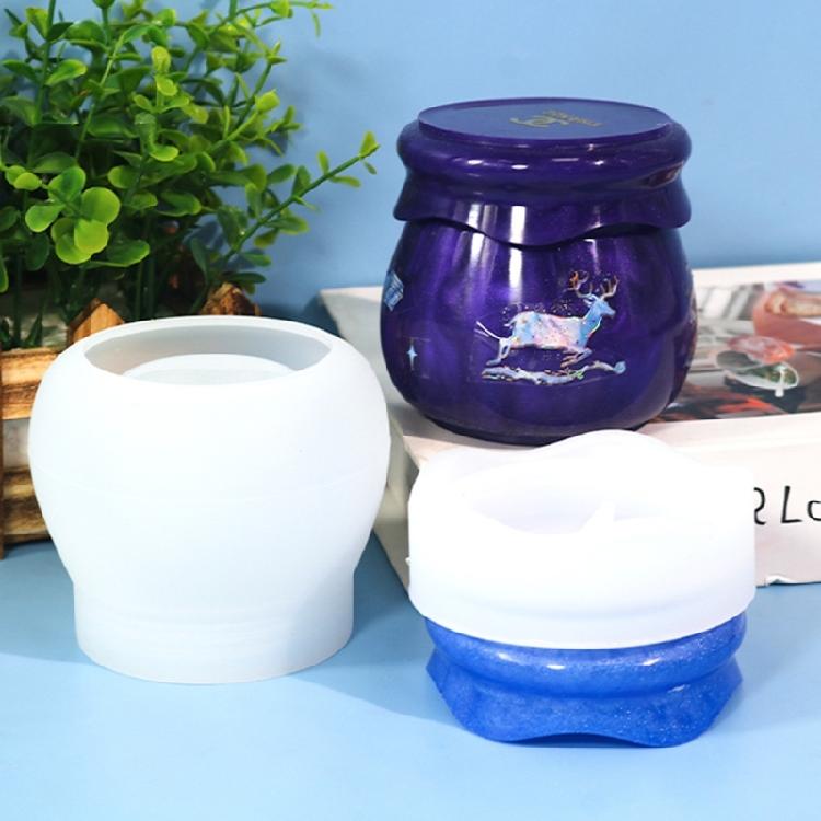Pudding Jar Silicone Mold for Epoxy Casting DIY Jewelry Container Mould Home
