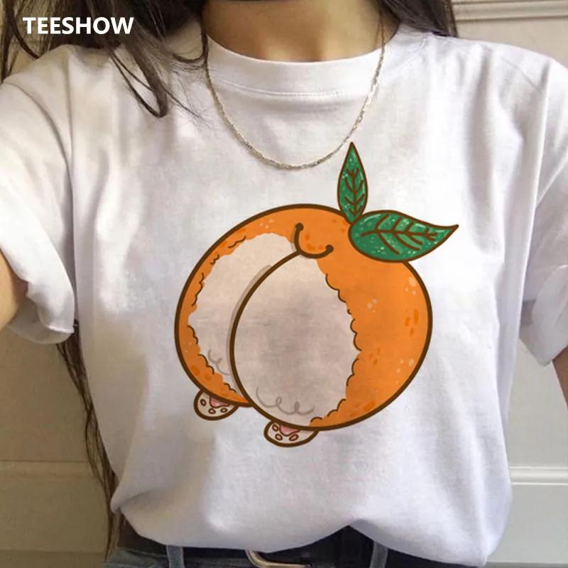 Peach Harajuku Small Fresh T Shirts Unisex Print Korean Style Tshirts 90s Peachy Graphic Tshirts Fashion Funny Top Tees Female