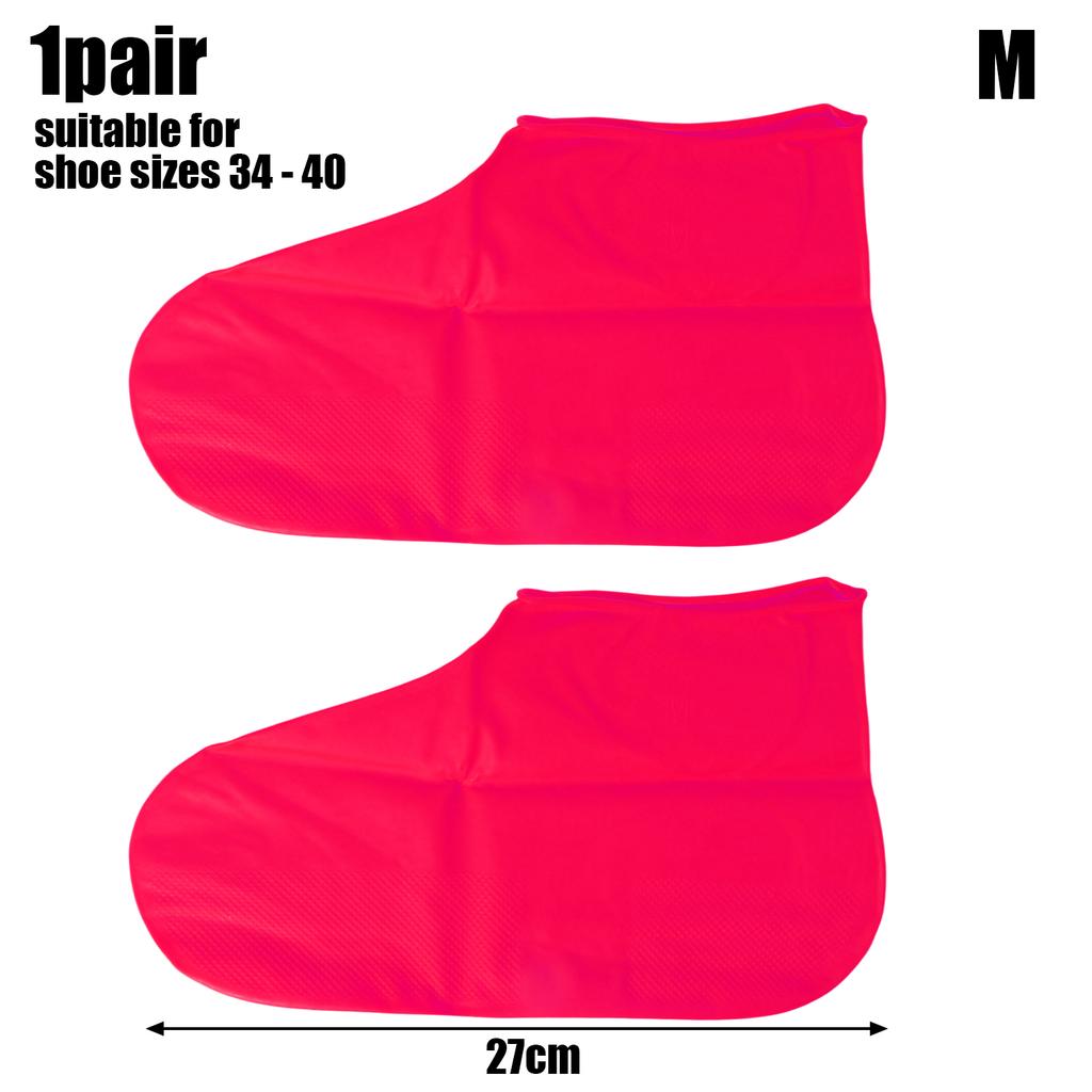 1 Pair Latex Waterproof Shoe Covers Unisex Non-Slip Overshoes Reusable Rain Walking Cycling Shoes Accessories Boot Protectors
