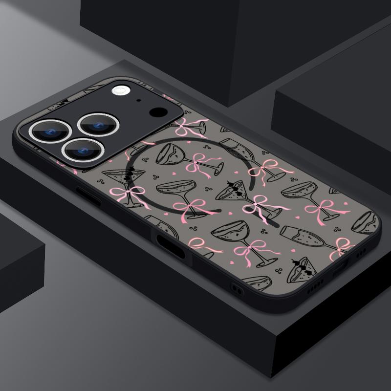 Colorful Bowknots Print Case For iPhone 17 Pro Max Case iPhone 16 15 14 13 Pro Max 17E Magnetic For Magsafe Thin Ring Hybrid TPU+PC Matte Cover