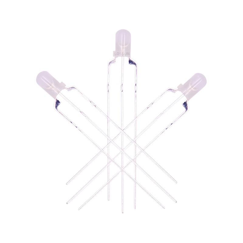 Frosted 3mm Red & Blue Dual-Color High-Brightness LED Indicator Light (Common Anode)