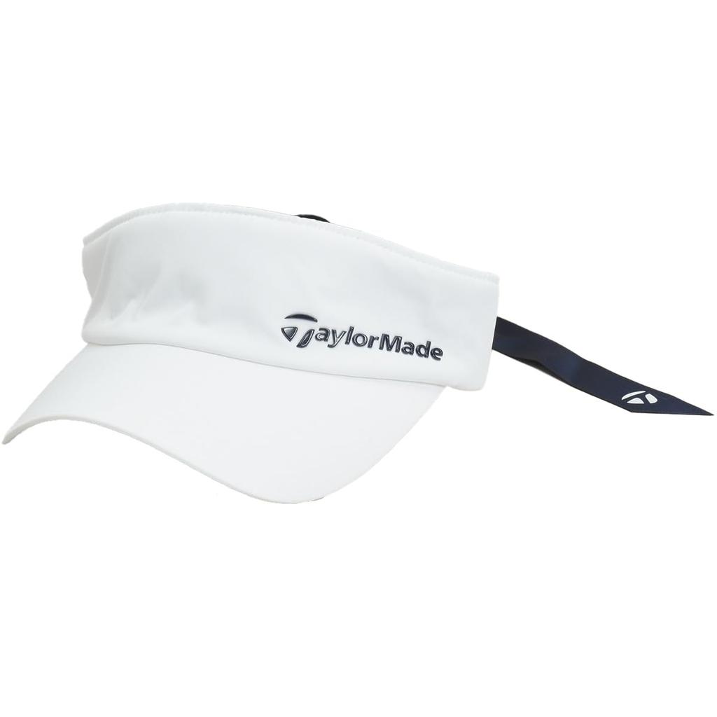 TaylorMade Women's High Crown Ribbon Visor, White, One Size Fits All, 2018 Spring/Summer 2024, TL364