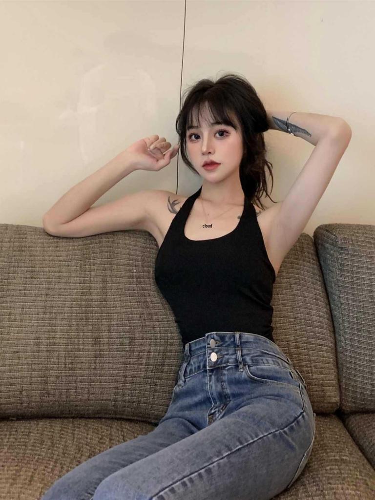 Spicy Girl Halter Backless Camisole with Built-in Bra Pads