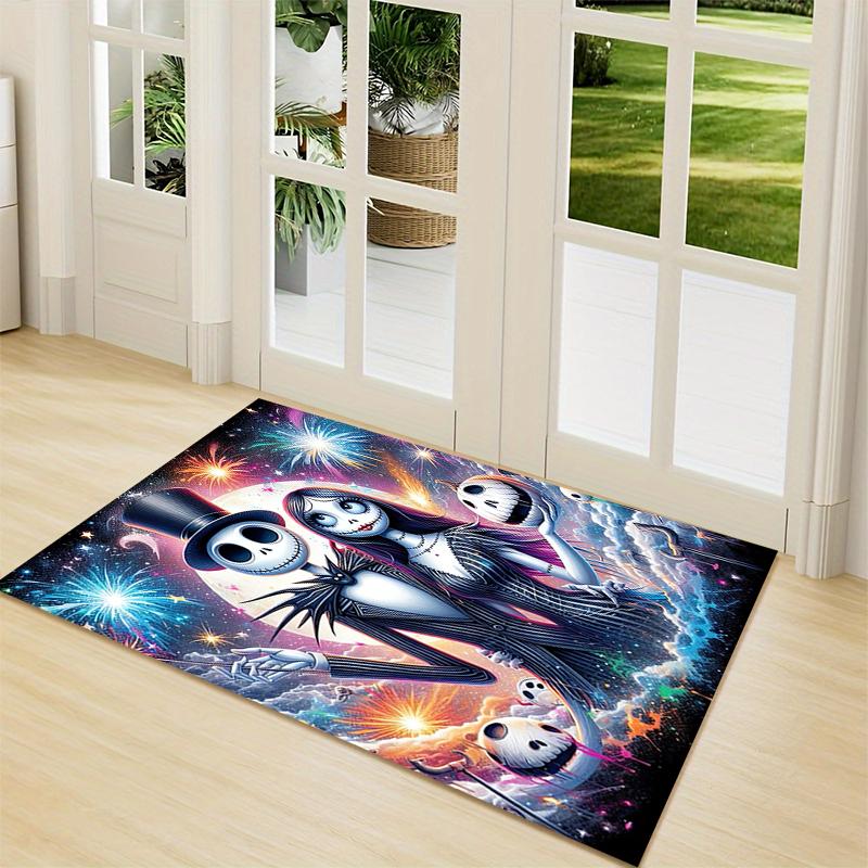 1Pc Christmas Nightmare Before Christmas Carpet Rug Soft Washable Antislip Home Living Room Sofa Mats Personalized Christmas Rug