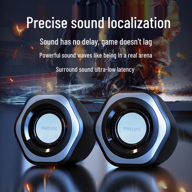 Philips SPA3208 Mini Wired Computer Speaker CN Plug (adapter Included)