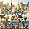 MOC Scène Château de l'Aigle Noir Médiéval Ensemble Briques de Construction Drapeaux du Royaume Mage Roi Chevaliers Forgeron Villageois Armée Royale Jouets