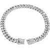 Dicasser Pet Dog Collar Cat Cuban Chain Diamond Walking Metal Chain Collar with Design Secure Buckle Jewelry Accessories Pet Chain, Silver, 22 Inch