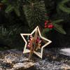 Pentagram Frohe Weihnachten Holzanhänger 2D/3D Weihnachtsbaumschmuck aus Holz Kinderdekoration