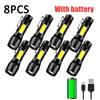 Mini UV Torch LED Rechargeable Flashlight Portable USB Charging Flashlight High Power Bank Camping Waterproof Long Range Lantern