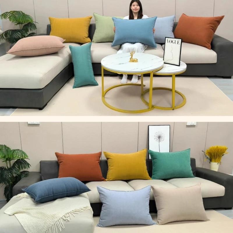 40/45/50/60/70cm Chenille Big Cushion Cover Bamboo Textured Solid Color Throw Pillow Case for Bedroom Sofa Home Decorative