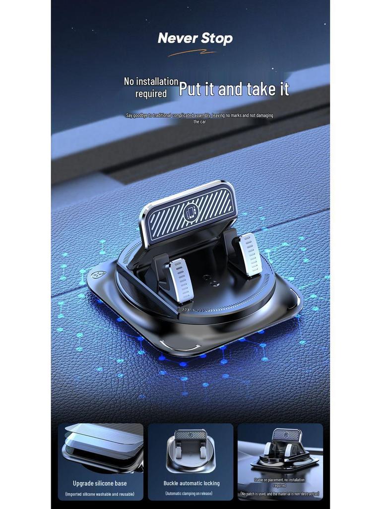 Zaawansowany uchwyt samochodowy na telefon z antypoślizgową podstawą i uniwersalnym mocowaniem na deskę rozdzielczą