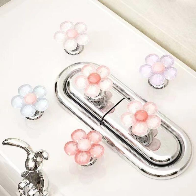 Flower Creative Toilet Switch Press Household Goods Nail Art Special Flush Button Sticker