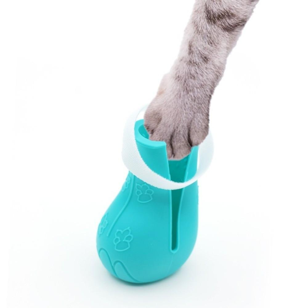 4PCS Gifts Anti Scratch Cat Foot Cover Adjustable Soft Pet Bath Cat Shoes Multifunctional Silicone Cat Claw Foot Cover