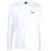 EA7 SS23 Brand Logo Print Crew Neck Long Sleeve T-Shirt Men Tops Light-White 3RPT08-PJLBZ-1100