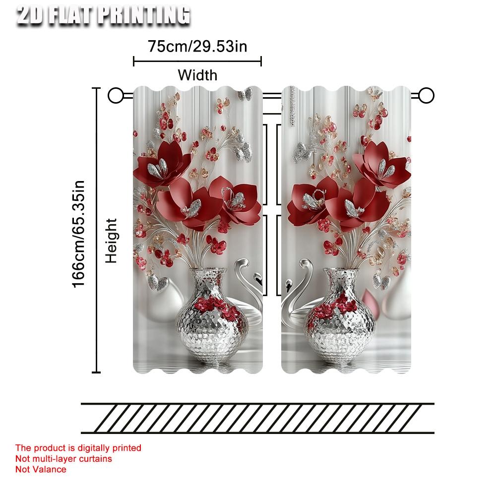 Curtain Flower Versatile Polyester Without Electricity Spring Party Holiday Decor Use Decorations Curtains Made Of
