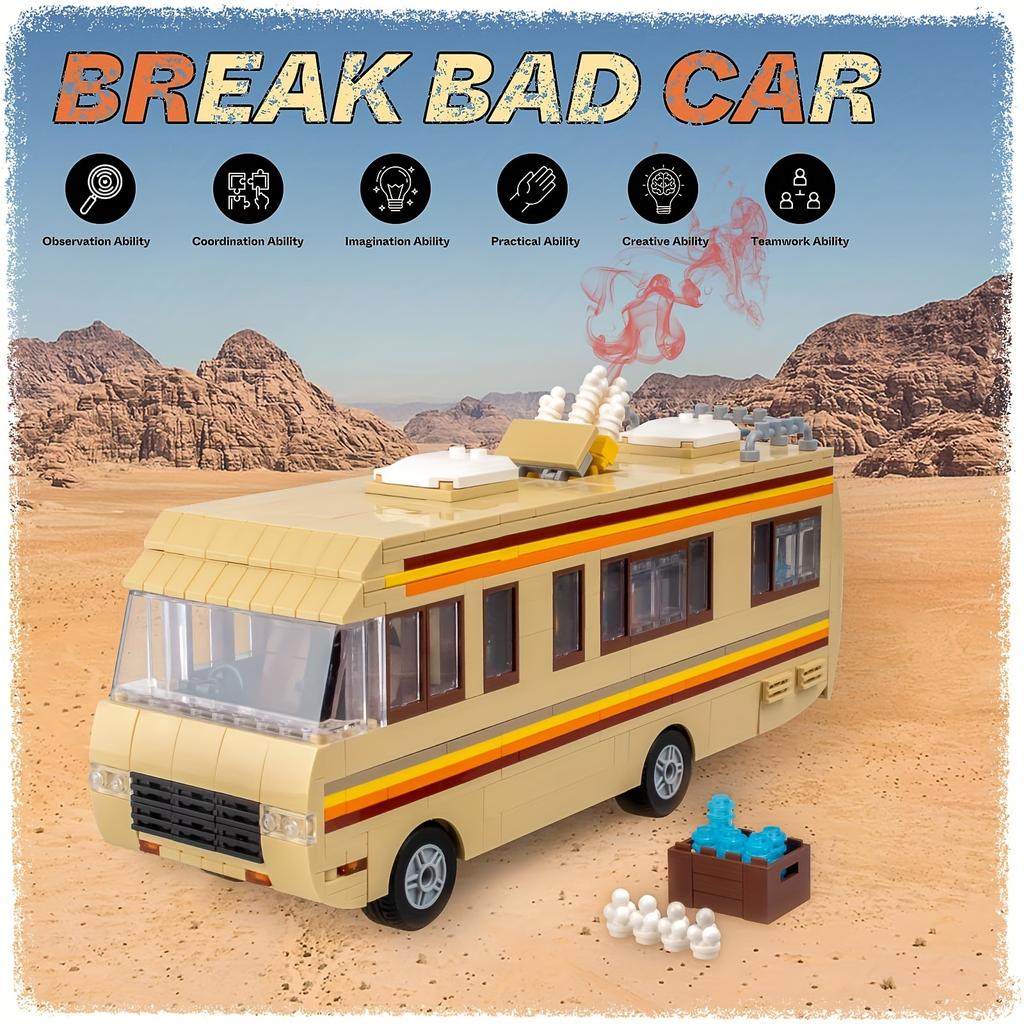 986pcs Breaking Bad Building Set Bus Toy Accessories Educational DIY RV Toy Birthday Party Favor for Boys Girls Christmas Gift