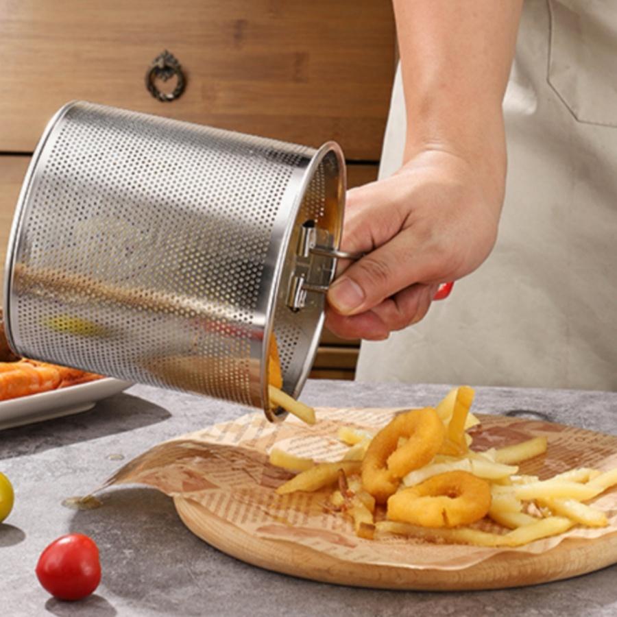 Factory Direct Sale 304 Stainless Steel Fryer Pot Set Fried Chicken Tempura Deep Cooking Pot Fryer for Kitchen