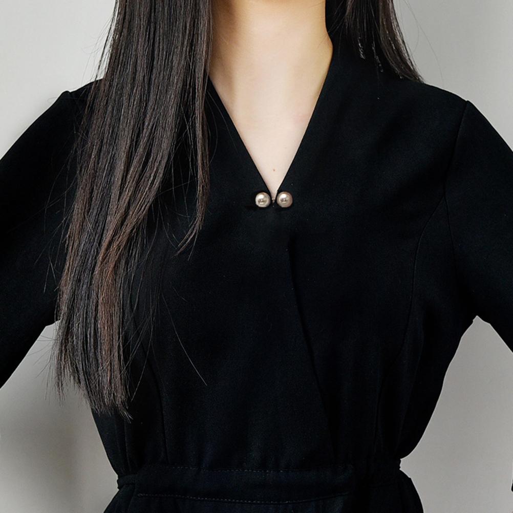 3 ks Brož s umělou perlou Módní dvojhlavý perlový provlékač Brožová spona na svetr