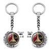Pendant Keychain Bag Charm Double-sided Rotating Key Ring