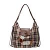 Commuter Large Capacity Plaid Bag Female Popular Wax Sausage Dog Backpack Shoulder Messenger Bag Tote Bag