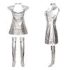 Bodysuit Space Silver Costume Halloween Cosplay Party Show Set Dress