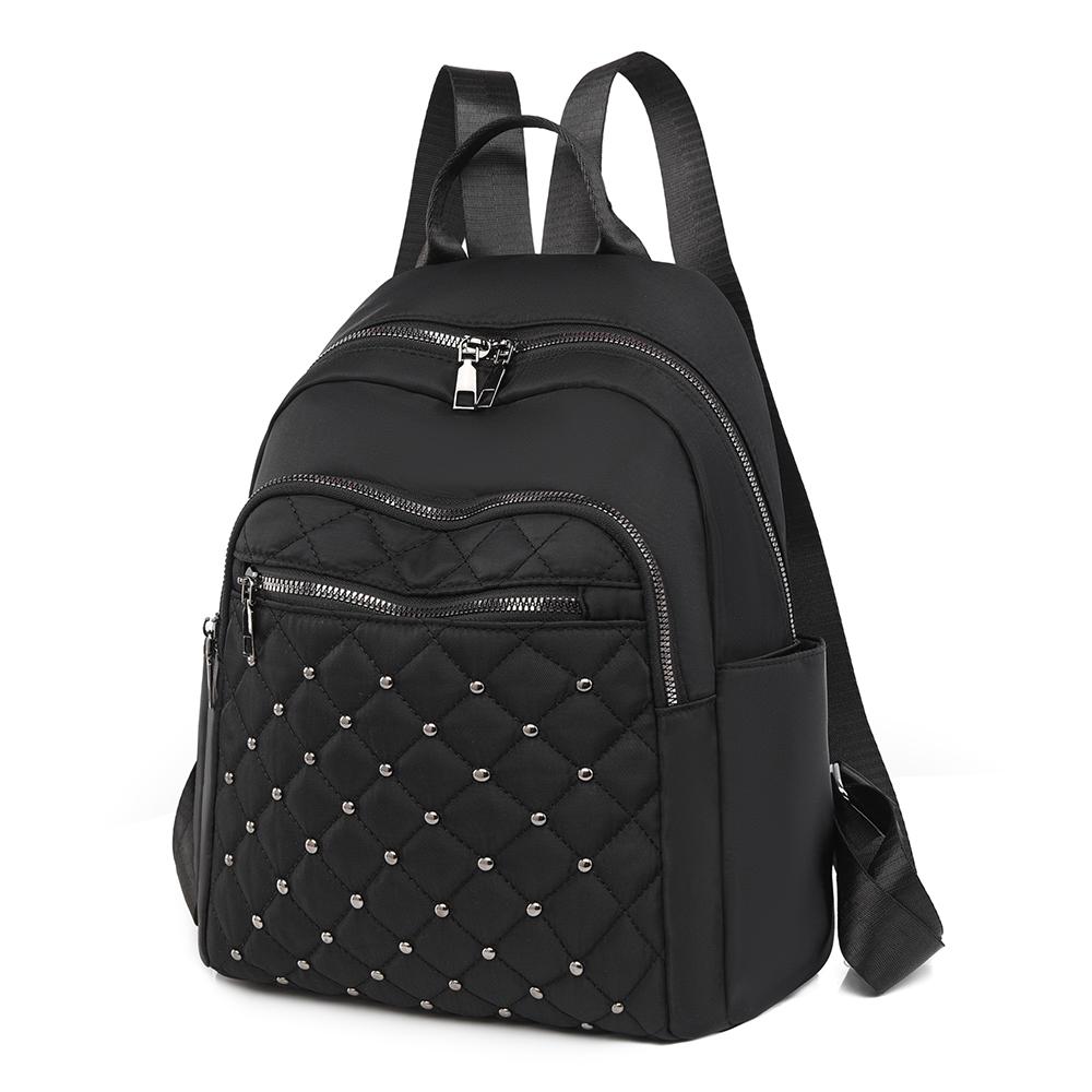 Women's Large Capacity Backpack Rhomboid Rivet Backpack