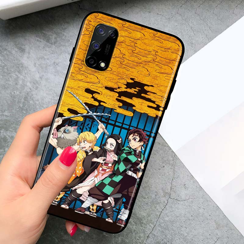 Demon Slayer Anime for OPPO Realme V15 X5 X3 X50 X7 X2 C17 C11 C3 C2 7 7i 6 6S 6i 5 Narzo 20 Pro Black Phone Case