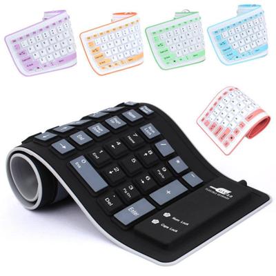 Tragbare, leise, faltbare Silikon-Tastatur, USB, flexibel, weich, wasserdicht, aufrollbare Tastatur für PC