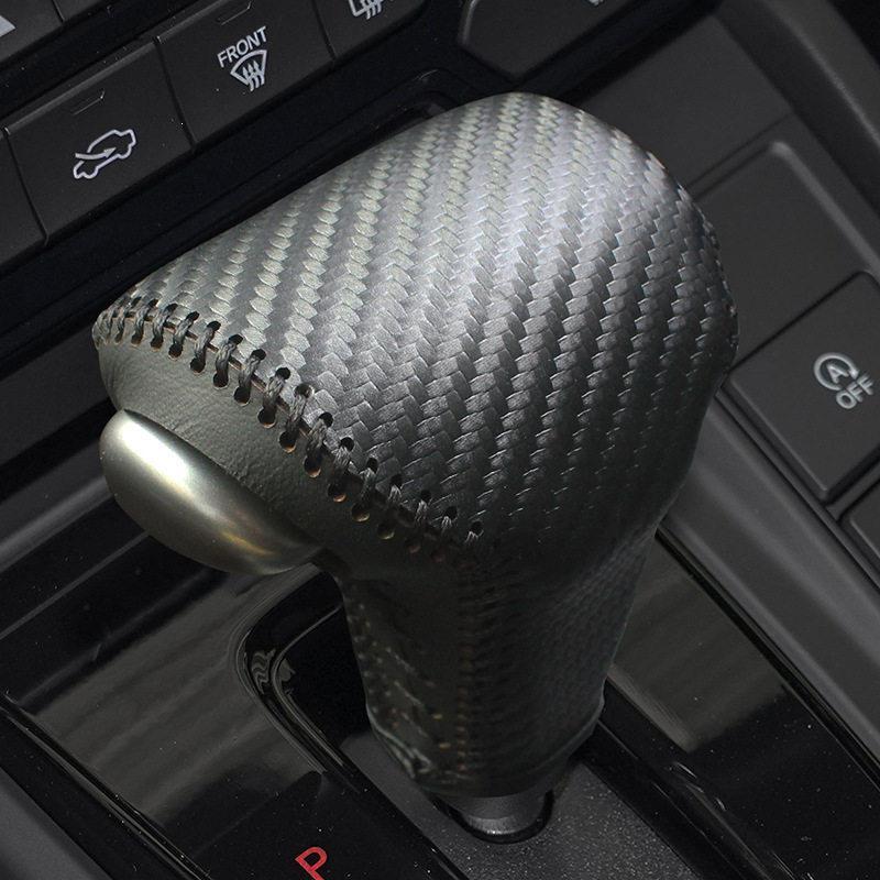 Kompatibel mit 07-26 Honda CRV/Civic Echtleder Schalthebelknaufabdeckung für Automatikgetriebe.