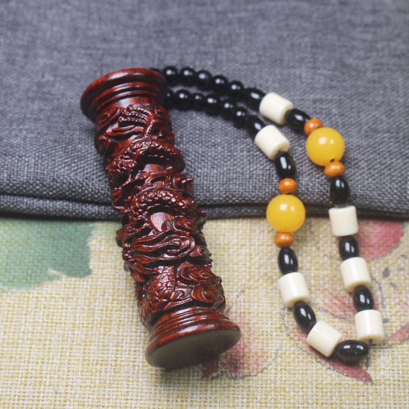 

Sandalwood Dragon Pillar Hand Play Piece Car Interior Decoration Accessories