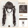 70cm Double Ponytail Lolita Wig with Sideburns - Long, Curly Daily Wig for Women