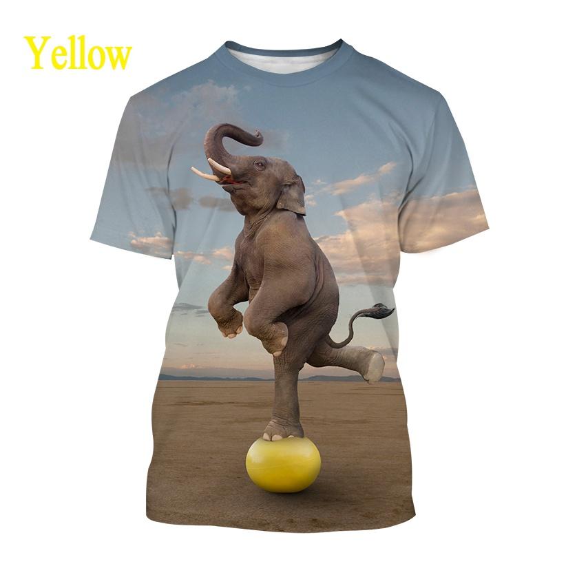 Pánské ležérní tričko s kulatým výstřihem Animal Elephant Fun s krátkým rukávem Nové letní slon 3D tisk Unisex tričko s kulatým výstřihem