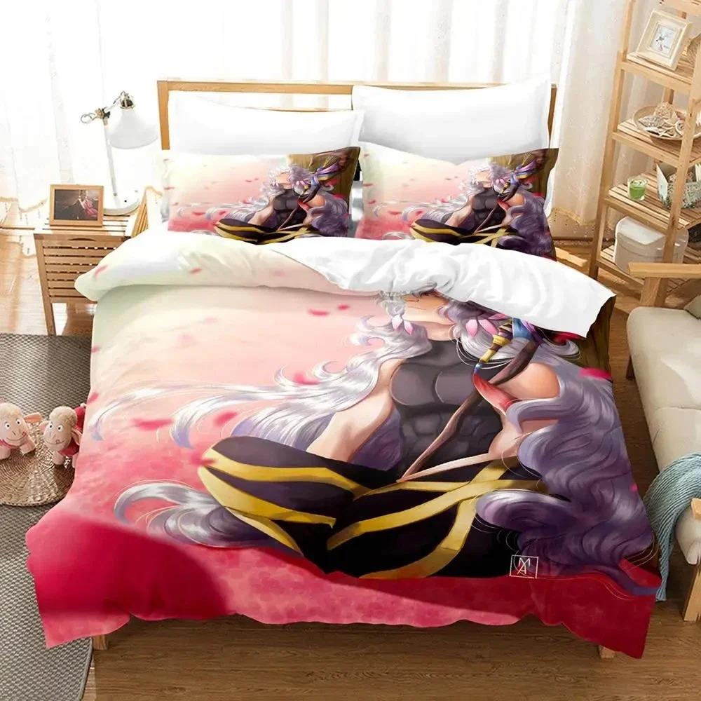 Comfortable Anime Print Duvet Cover Set With Duvet Cover And Pillowcases King Queen Twin Sizes For All Ages